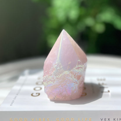 Rose Aura Point 粉晶天使光水晶