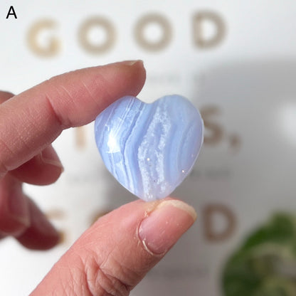 Blue Lace Heart 2.5cm 藍紋瑪瑙