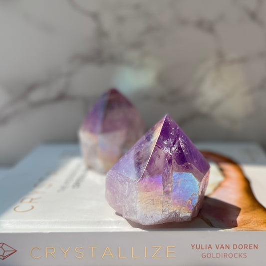 Amethyst Aura Semi-polished Point 天使光紫水晶
