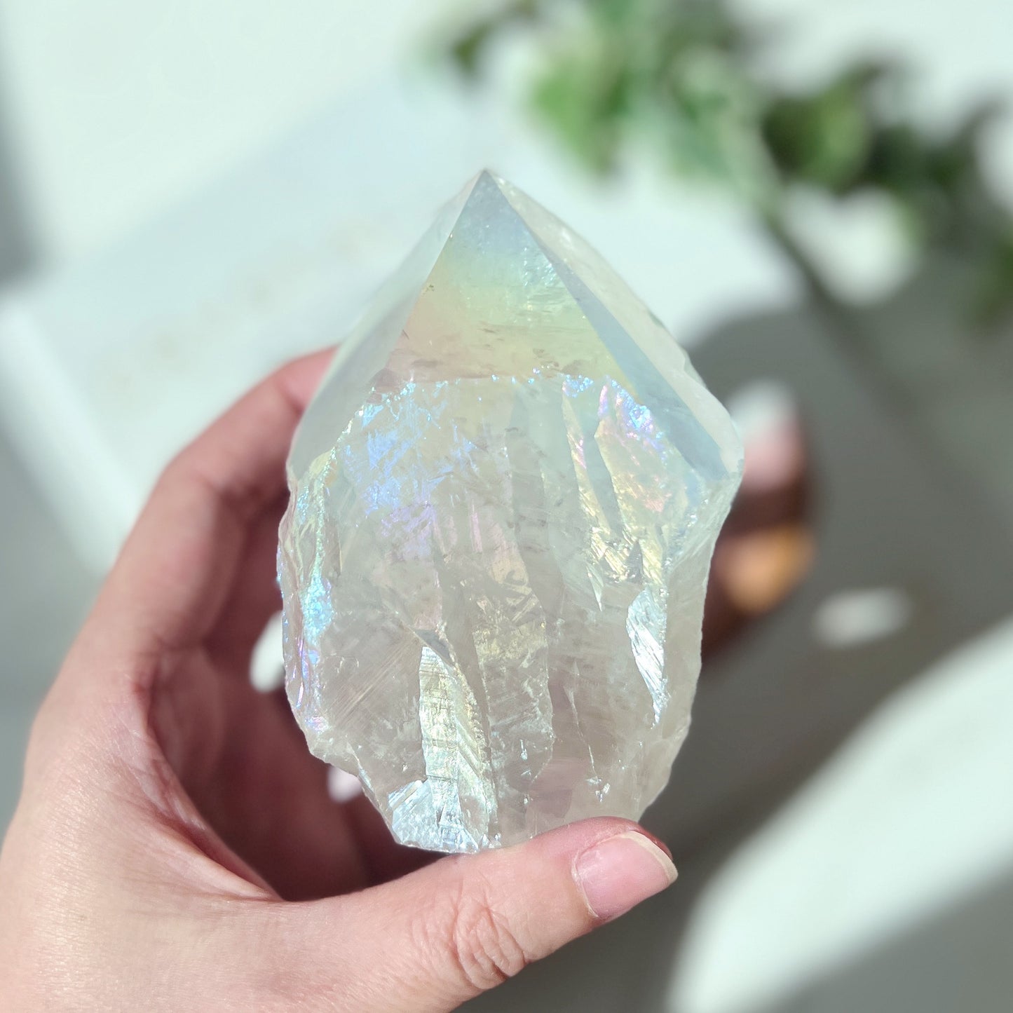 Angel Aura Semi Polished Point 天使光白水晶