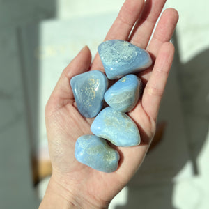 Blue Lace Agate tumble stone