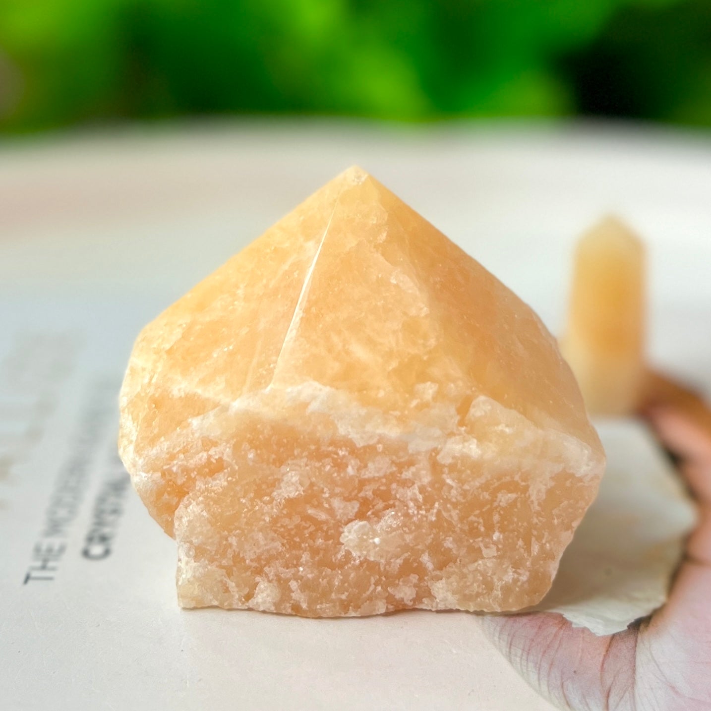 Orange Calcite Semi-polished Point 橙方解石