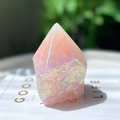 Rose Aura Point 粉晶天使光水晶