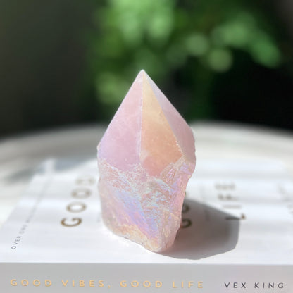 Rose Aura Point 粉晶天使光水晶