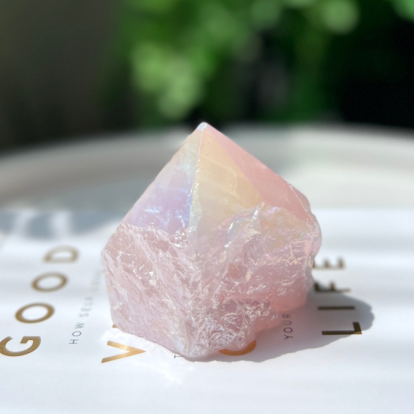 Rose Aura Point 粉晶天使光水晶