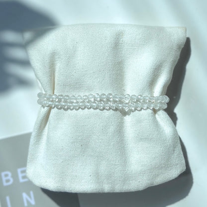 April Birthstone 4月誕生石 - Clear Quartz Faceted Bracelet 4mm 白水晶