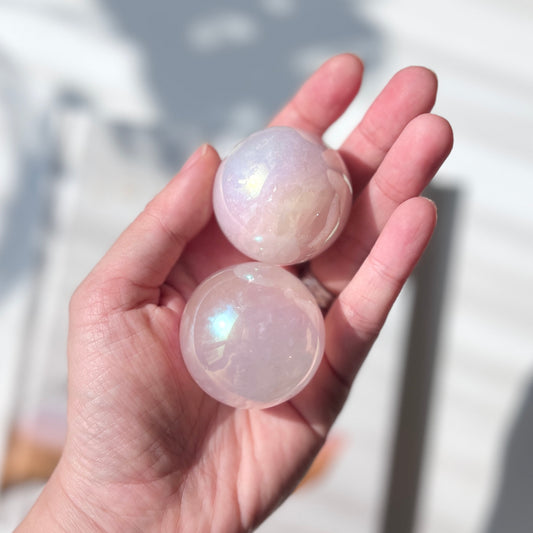 Rose Aura Sphere 4cm 粉晶天使光水晶