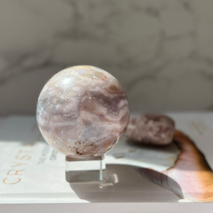 Flower Agate Sphere 5.7cm 櫻花瑪瑙