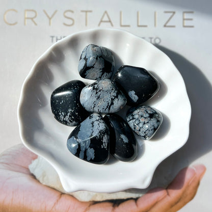 Snowflake Obsidian Tumble Stone 2-3cm 雪花黑曜石