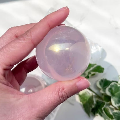 Rose Aura Sphere 粉晶天使光水晶