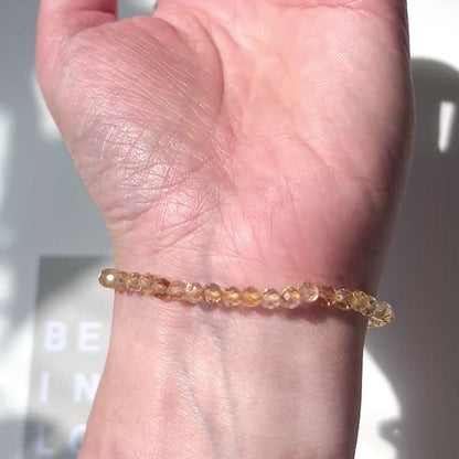 November Birthstone 11月誕生石 - Citrine Facet Bracelet 4mm 黃水晶