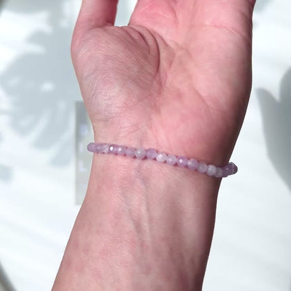 Kunzite Facet Bracelet 4mm 紫鋰輝