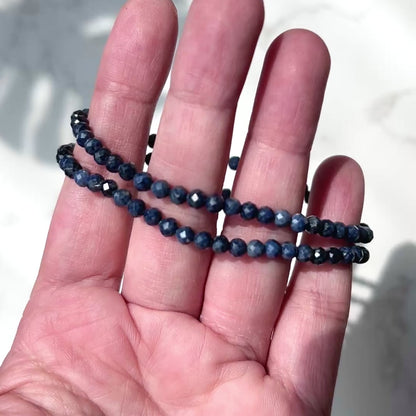 September Birthstone 9月誕生石 - Sapphire Facet Bracelet 4mm 藍寶石