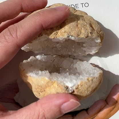 White Quartz Geode (1 pair)