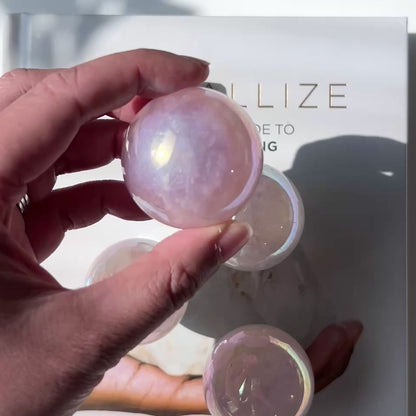 Rose Aura Sphere 4cm 粉晶天使光水晶