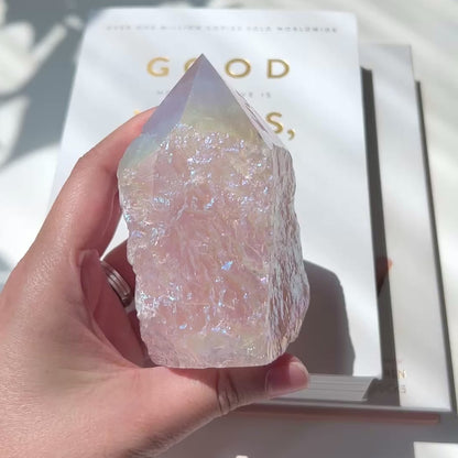 Rose Aura Point 粉晶天使光水晶