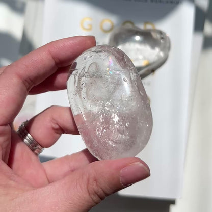 Clear Quartz Palm Stone 白水晶