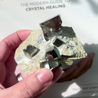 Pyrite Cubes in Matrix 黃鐵礦