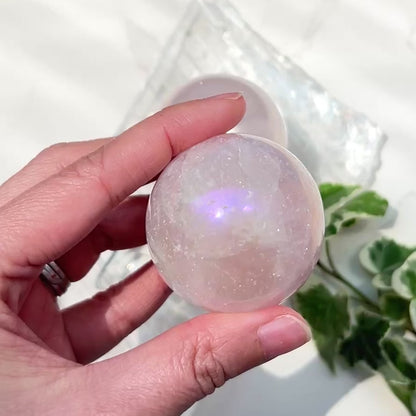 Rose Aura Sphere 粉晶天使光水晶