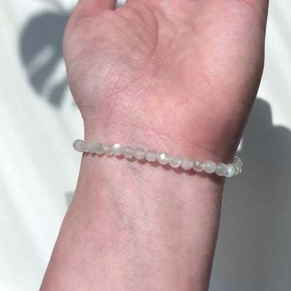 June Birthstone 6月誕生石 - Moonstone Faceted Bracelet 4mm 月亮石