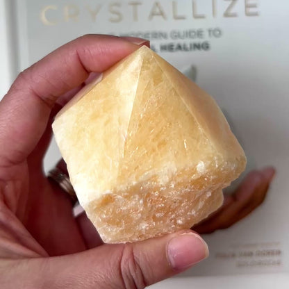 Orange Calcite Semi-polished Point 橙方解石