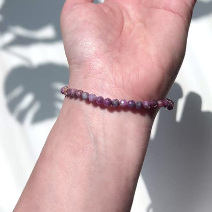 July Birthstone 7月誕生石- Ruby Facet Bracelet 4mm 紅寶石