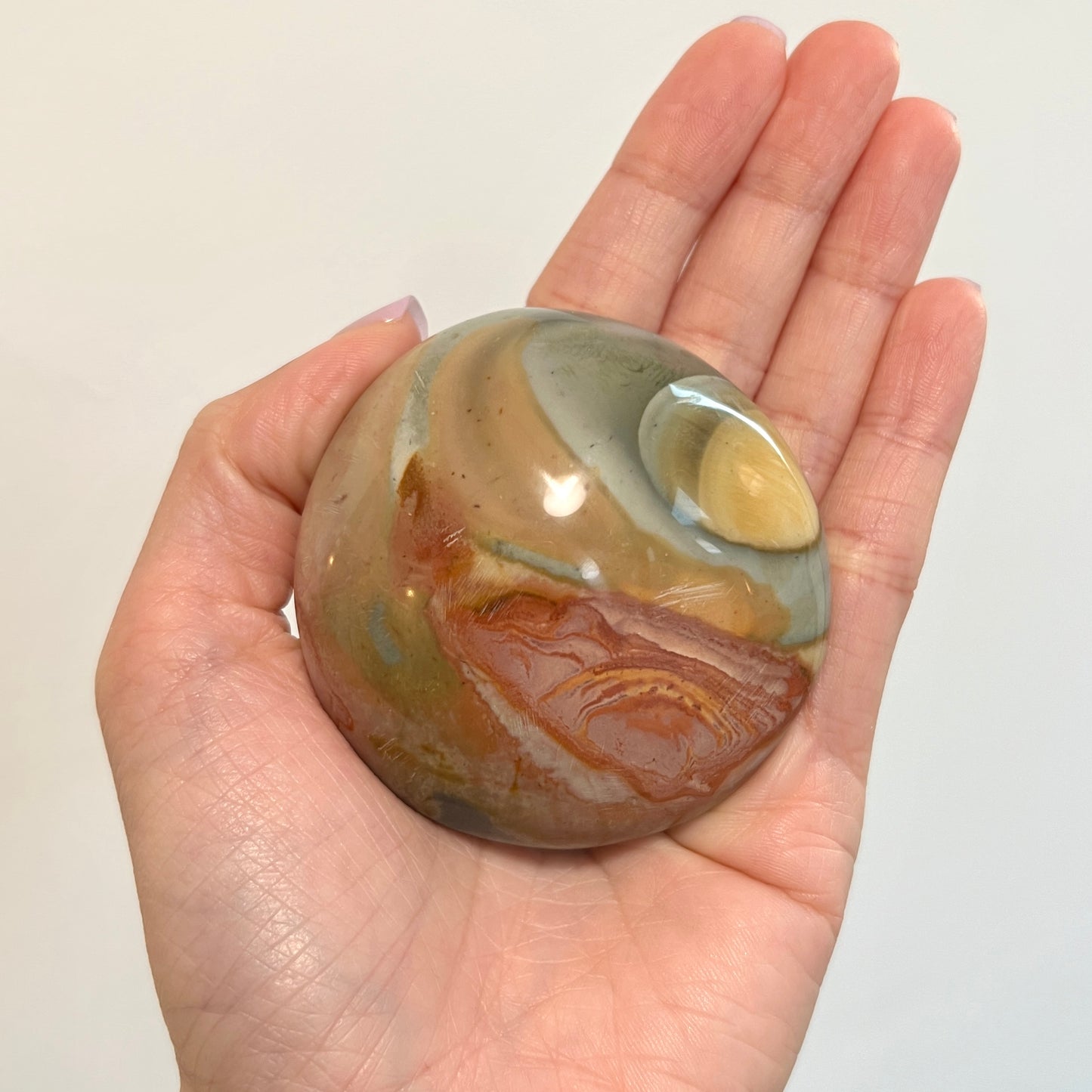 Polychrome Jasper Palm Stone (PJ-006)