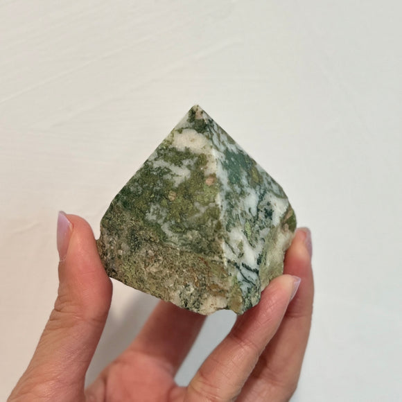 Moss Agate Semi-polished Point (MA-002)